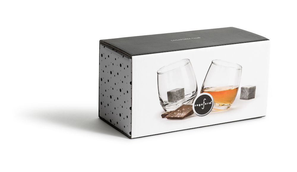 Gåvoset Whiskyglas + whiskystenar från Sagaform